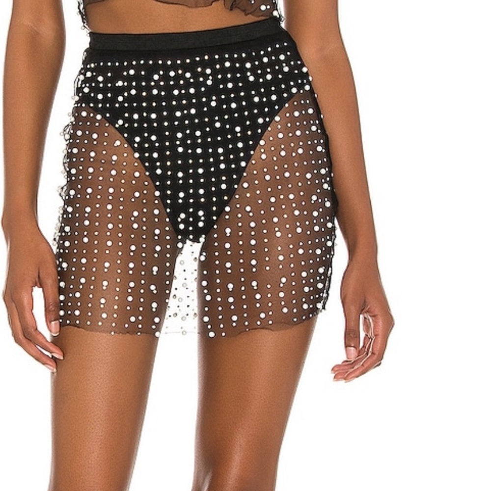 Beach Bunny Glitzy Girl Mesh Pearl Skirt